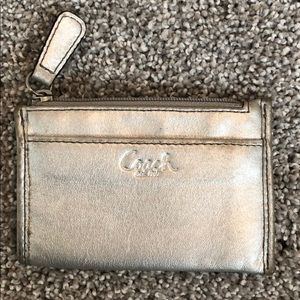 Silver Mini Coach Wallet